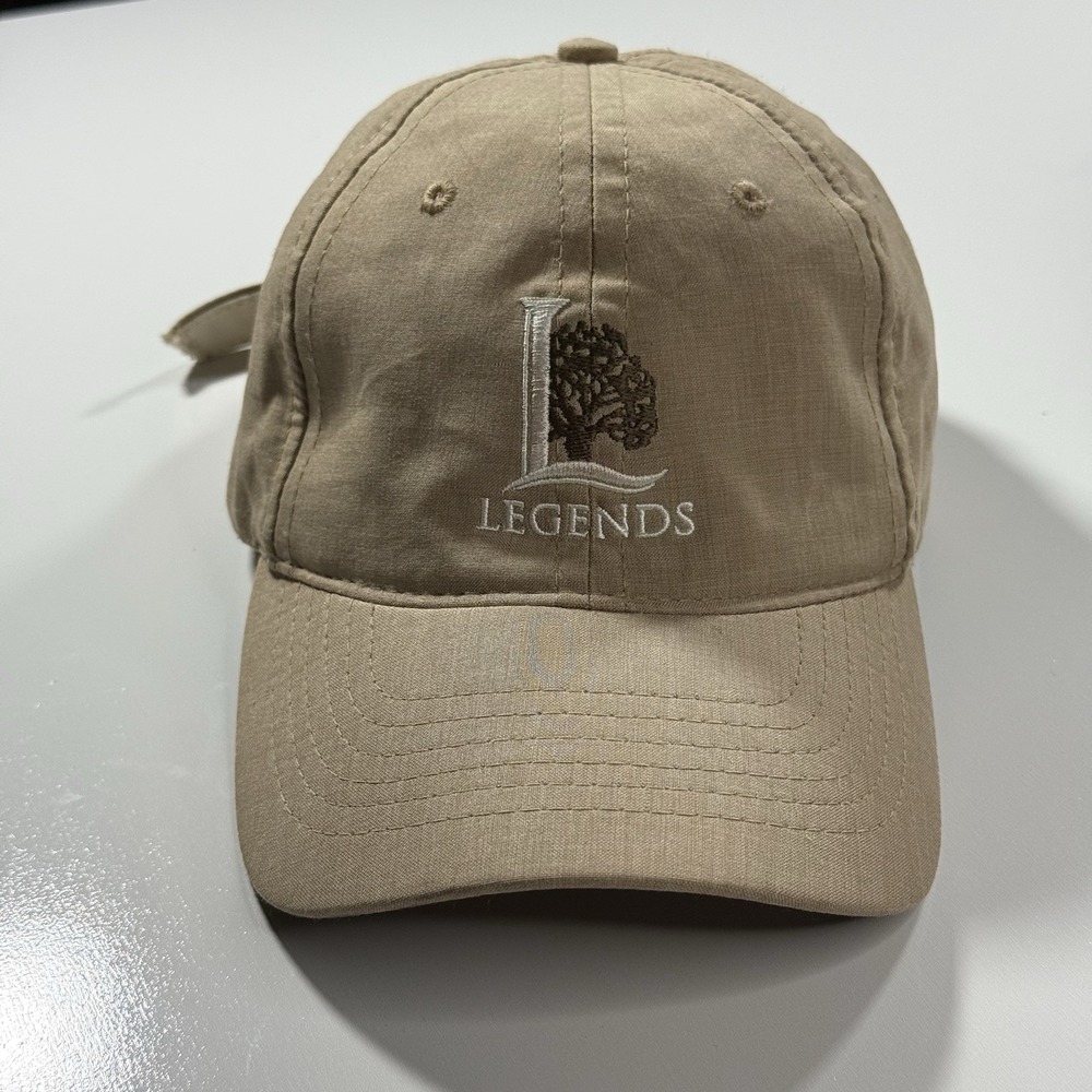 Legendary Headwear Mens Khaki Tan Legends Tree Logo Baseball Cap Strapback Hat